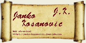 Janko Kosanović vizit kartica